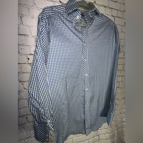 Men's JOHNSTON & MURPHY Tailored Fit Long Sleeve Button Down Shirt‎ LARGE - Picture 2 of 4